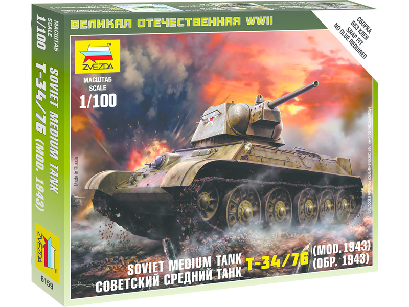 Zvezda Snap Kit - T-34-76 mod.1943 (1:100)
