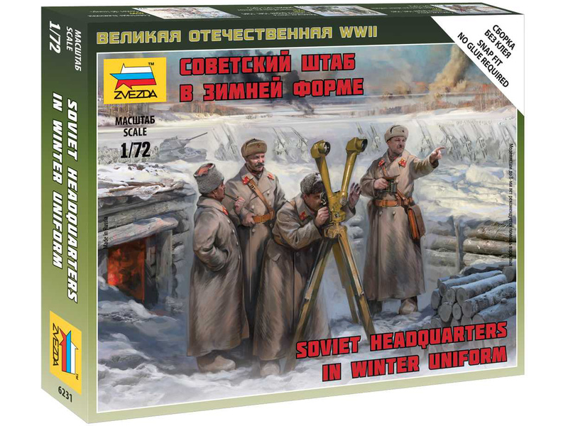 Soviet Infantry WWII Winter Uniform 1:72 Figure Plastic Model Kit ZVEZDA 