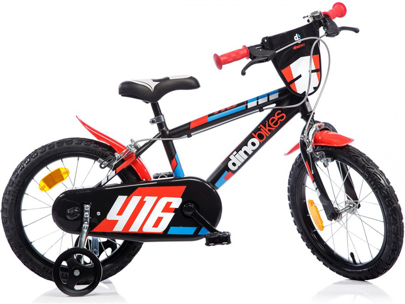 DINO Bikes - Detský bicykel 16" čierno-červený DB-416US