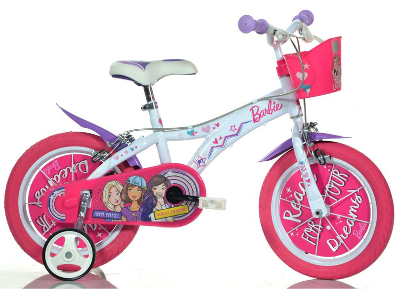 DINO Bikes - Detský bicykel 16" Barbie s košíkom DB-616GBA