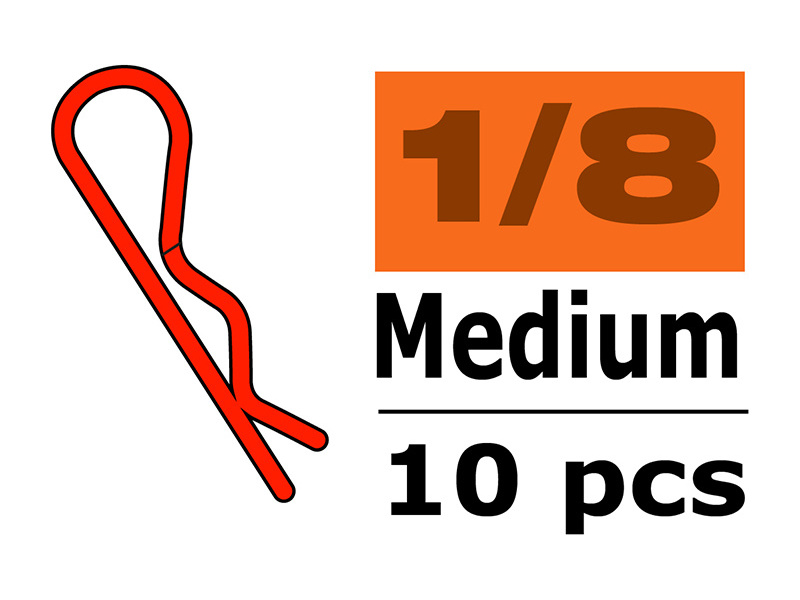 Sponka karosérie stredná 45° červená (10) GF-0410-013