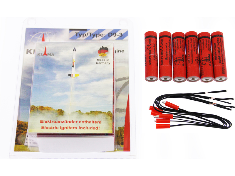 Klíma raketový motor D9-3 EL (6ks) KL-0403