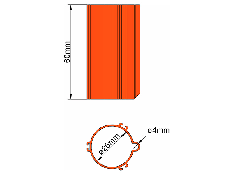 Klíma základňa 26mm 3-stabilizátory oranžová KL-31026303