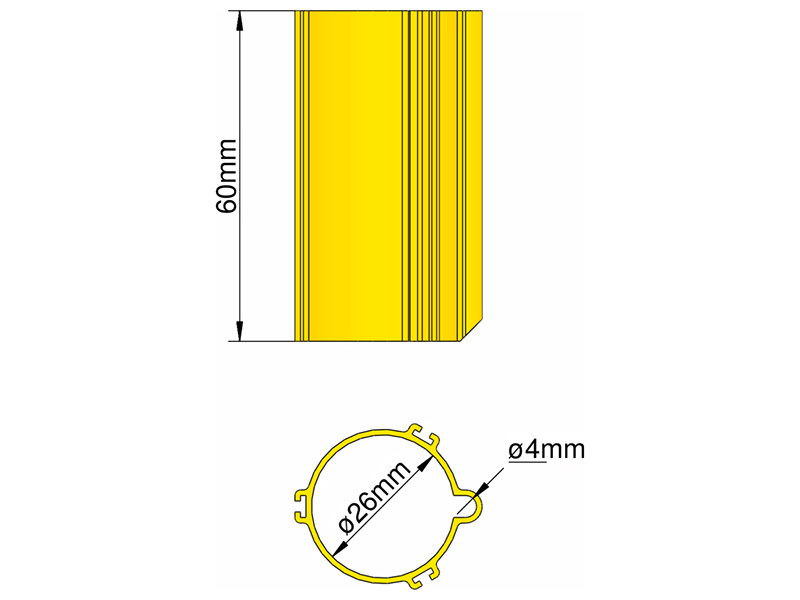 Klíma základňa 26mm 3-stabilizátory žltá KL-31026304