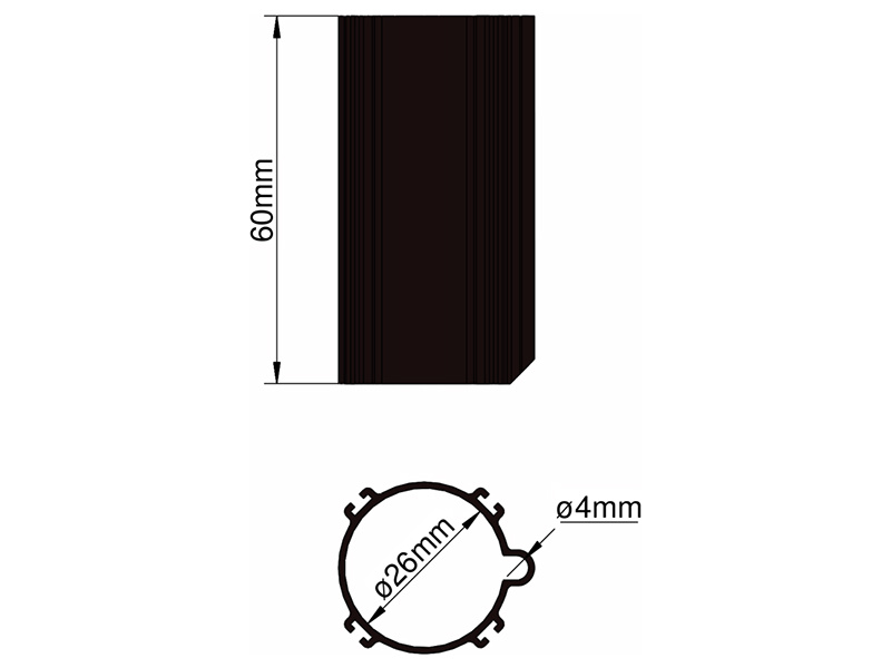 Klíma základňa 26mm 4-stabilizátory čierna KL-31026400
