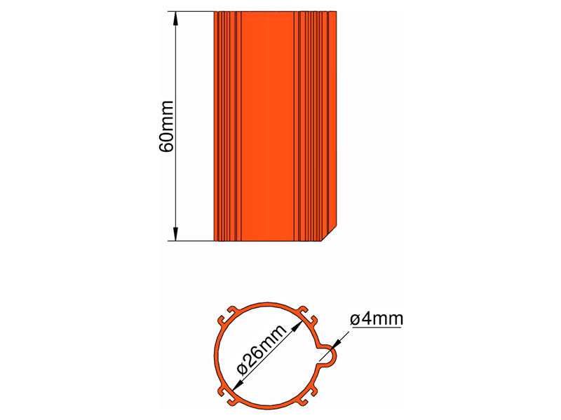 Klíma základňa 26mm 4-stabilizátory oranžová KL-31026403
