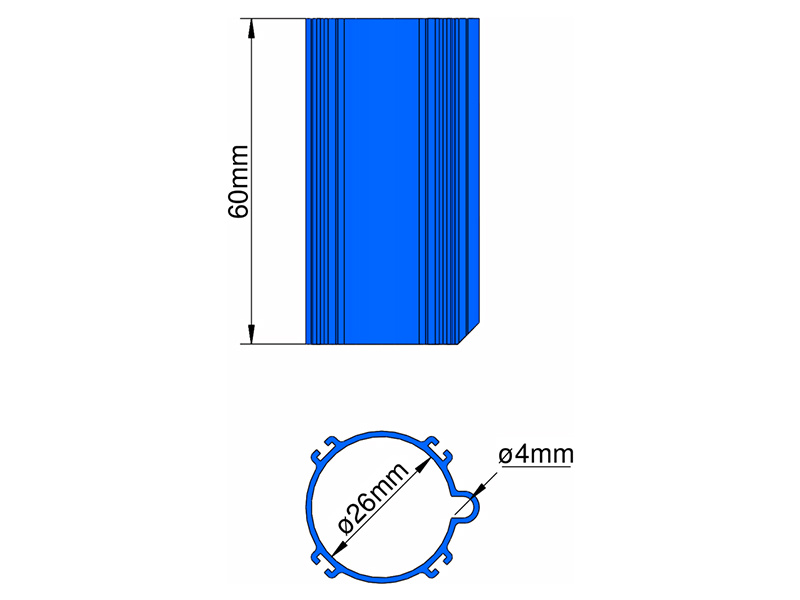 Klíma základňa 26mm 4-stabilizátory modrá KL-31026406