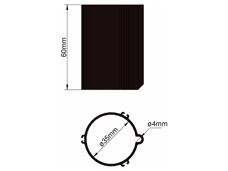 Klíma základňa 35mm 3-stabilizátory čierna KL-31035300