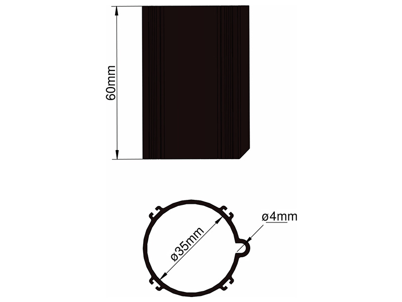 Klíma základňa 35mm 4-stabilizátory čierna KL-31035400