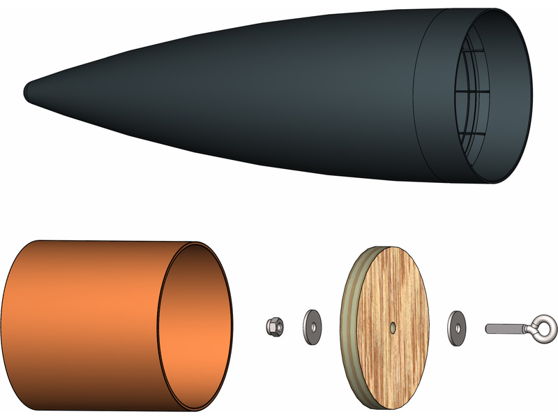 Klíma špice kompletná 75mm čierna KL-8538