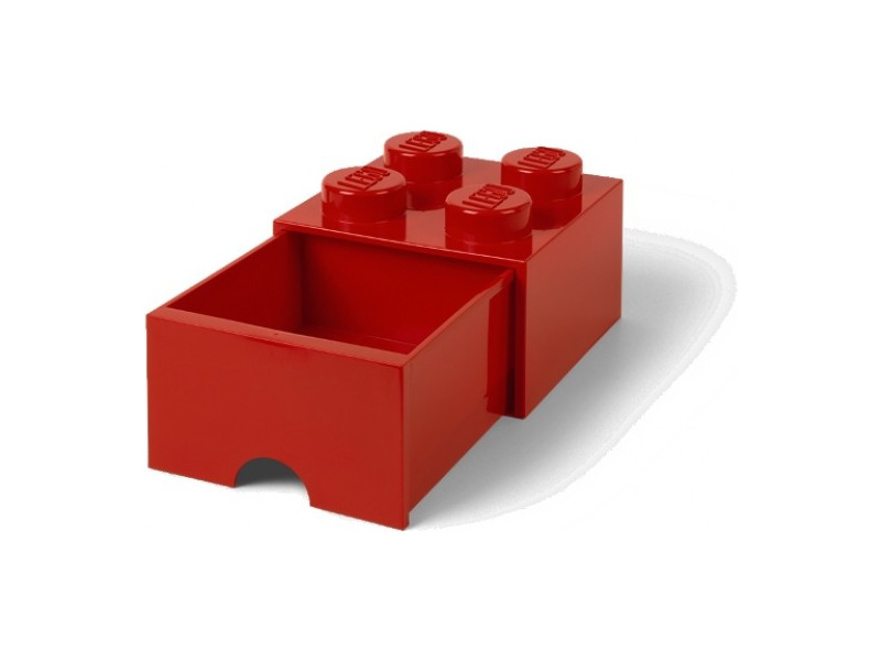 LEGO úložný box so šuplíkom 250x250x180mm - červený LEGO40051730