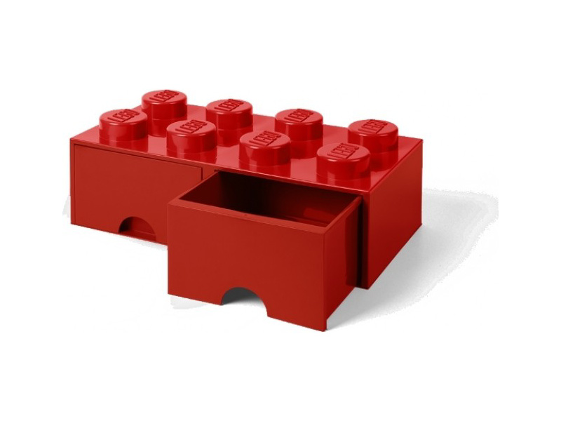 LEGO úložný box so šuplíkmi 250x500x180mm - červený LEGO40061730