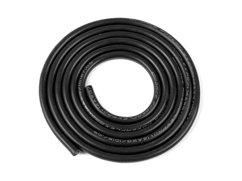 Kábel so silikónovou izoláciou Powerflex 14AWG čierny (1m)