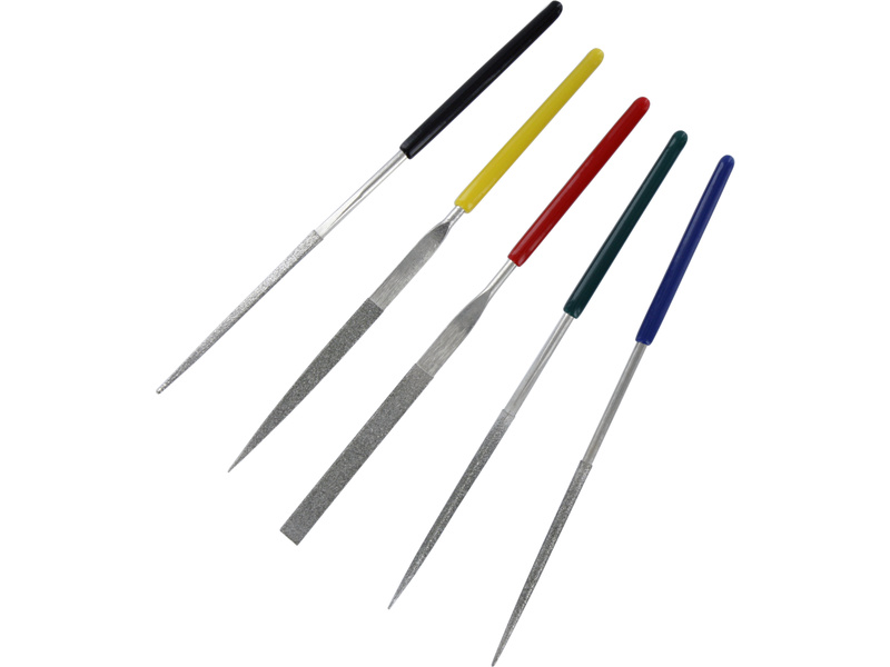 Modelcraft diamantové ihlové pilníky s rukoväťou (5ks) SH-PFL6007