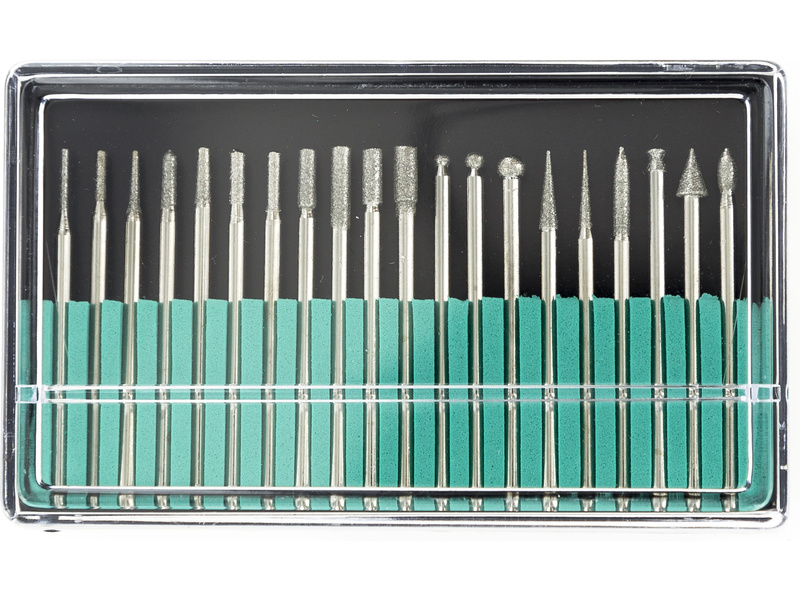 Modelcraft gravírovacie nástroje so stopkou 2.35 mm (sada 20ks) SH-PFR6200