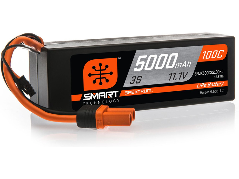 Náhľad produktu - Spektrum Smart LiPo Car 3S 5000mAh 11,1V (100C) Hardcase IC5